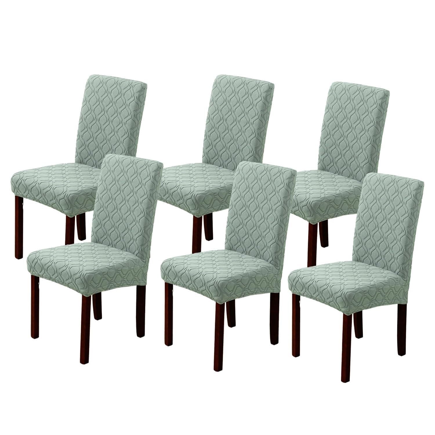 PBTMCD Stretch Dining Chair Covers, Slip-Resistant Slipcovers, Removable Washable Protectors For Home, Restaurant, Party(Green,6pc)