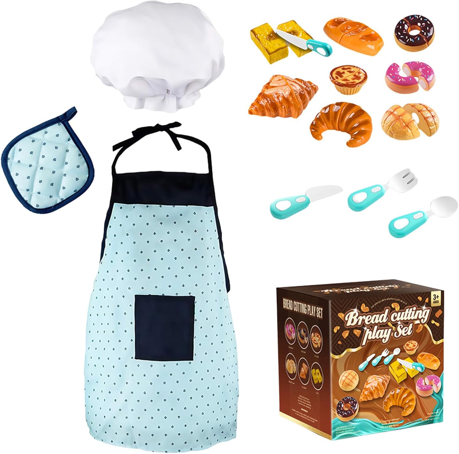 Kitchen Toy Cooking Utensils Set Pretend Play Apron Toy Cookware Set Interactive Learning Role Play Education Playset Pretend Cooking Playset Acccessories