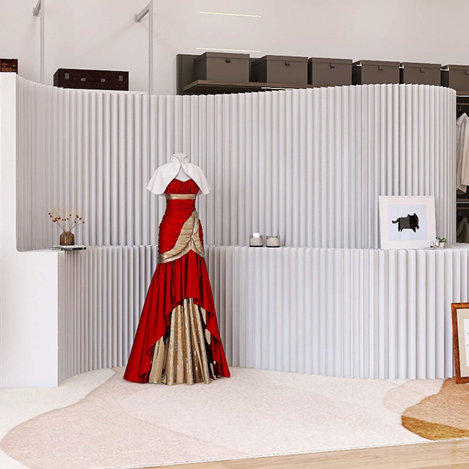 Cloison murale pliable, paravent décoratif pour l’intimité, écran d’intimité intérieur, cloison pliante portable en papier, cloison extensible en papier,cloison murale temporaire(H180cm/70.8n,500cm/19