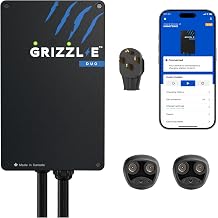 Grizzl-E Duo Connect 40A / 9.6 kW Level 2 EV Charger, UL Tested and Certified, Metal Case Indoor/Outdoor Electric Car Smart Wall Charging Station, NEMA 14-50, NACS-NACS, Black
