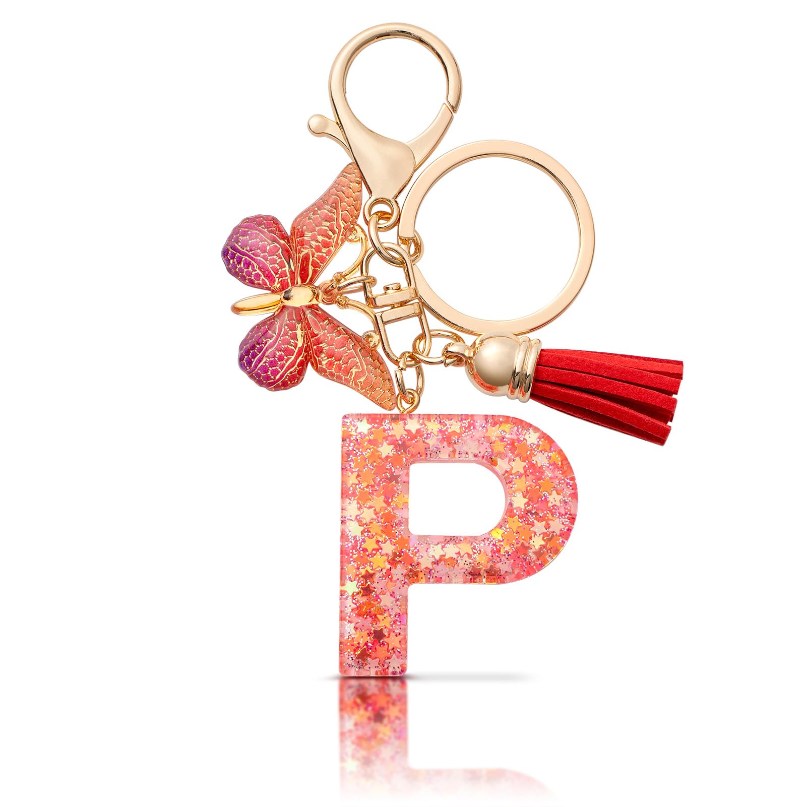 MORSUNBELA Schlüsselanhänger Buchstabe Mädchen Keychain mit Anfangsbuchstabe Schlüssel Anhänger mit Buchstaben für Frauen Damen