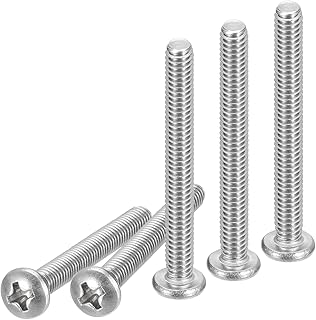 DTGN #8-32x1-1/2" Pan Head Maschinenschrauben, 50 Stück 304 Edelstahl, Phillips-Antrieb, UNC Vollgewinde, helle Oberfläch...