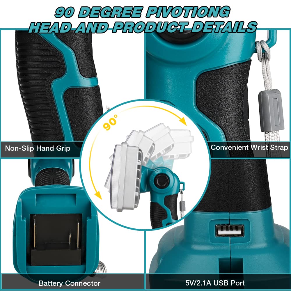 40W 4200LM LED Work Light For Dewalt 20v Battery, Handheld Flashlights