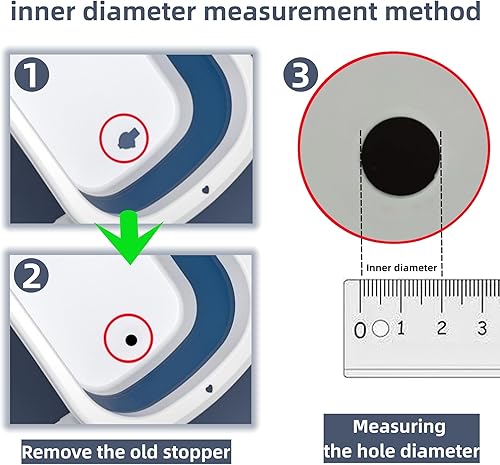 Miniatura 2 de COLDDD 2 tapones de bañera de silicona, se adapta a la mayoría de bañeras de bebé, 5 tamaños de tapones de bañera para bebé (0.98 pulgadas)