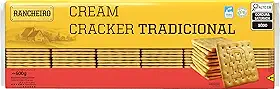 Biscoito Cream Cracker Rancheiro 600g – Crocante, Sabor Tradicional e Vegano