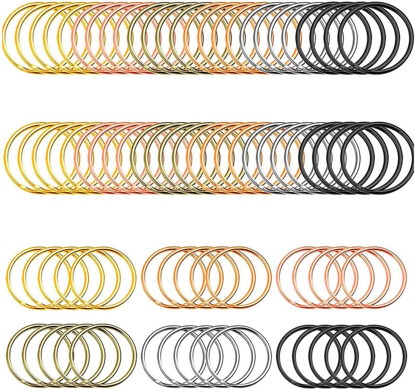Image of DIY Crafts Pack of 80 Pcs, Key Chain Ring, Metal Key Chain Split Ring for Dog Tag and Keys Organi(Pack of 80 Pcs, Key Chain Ring)