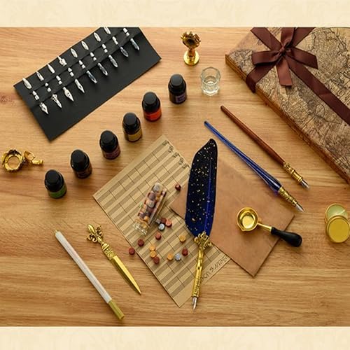 Miniatura 3 de Juego de papelería de tinta para escribir, juego de bolígrafos clásicos antiguos, idea para principiantes, artistas, dibujos, firmas de