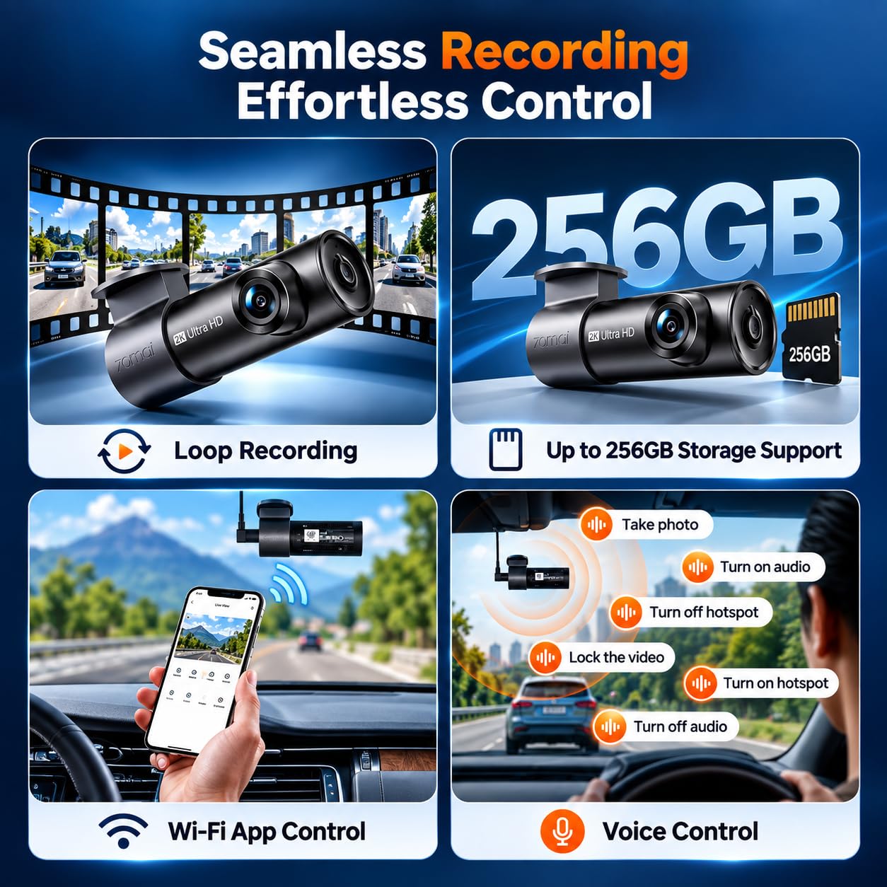 70mai M310 Plus Dash Cam - 2K Ultra HD -9