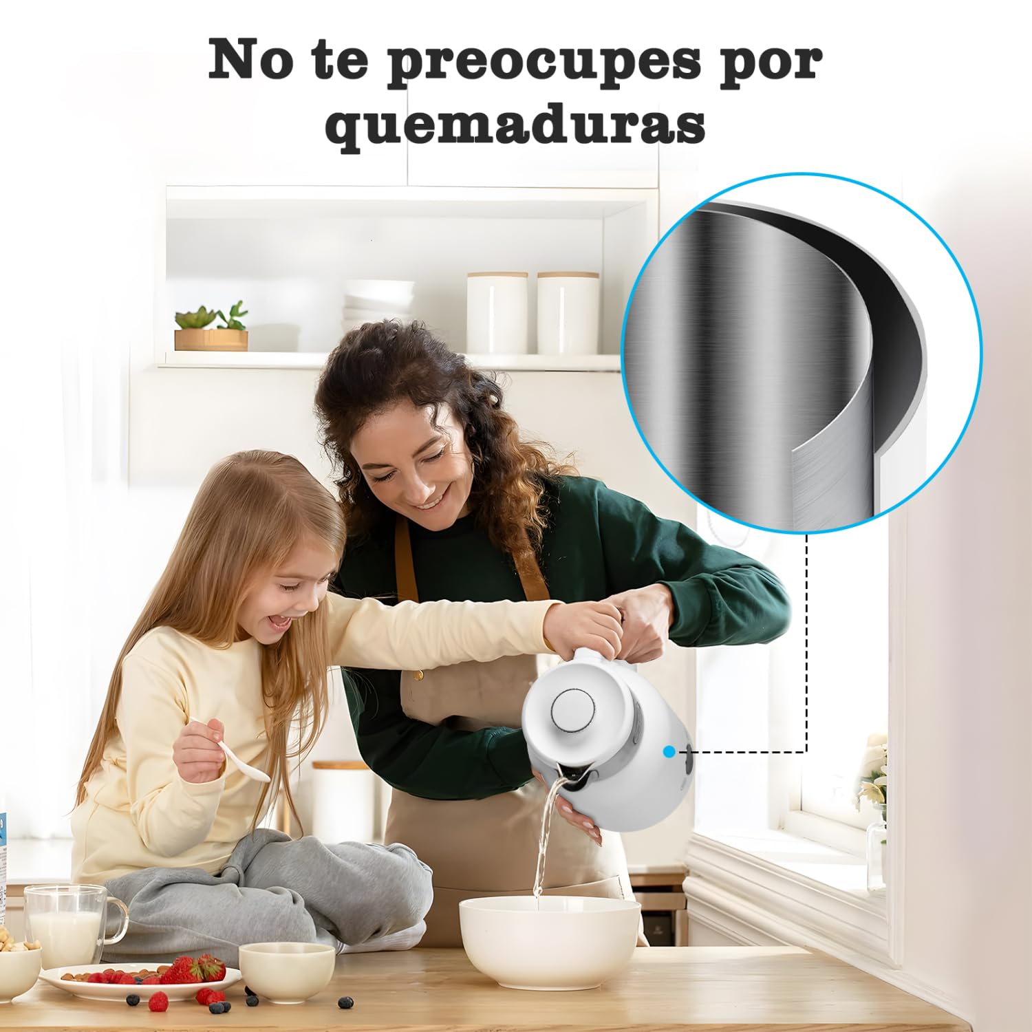 Taylor Swoden Zoey - Hervidor de Agua Retro de Toque Frío, 2200W 1.7L, Doble Pared de Acero Inoxidable, Ajuste de Temperatura, Pantalla LED con Temperatura en Tiempo Real, Mantener Caliente 1 hora(1)