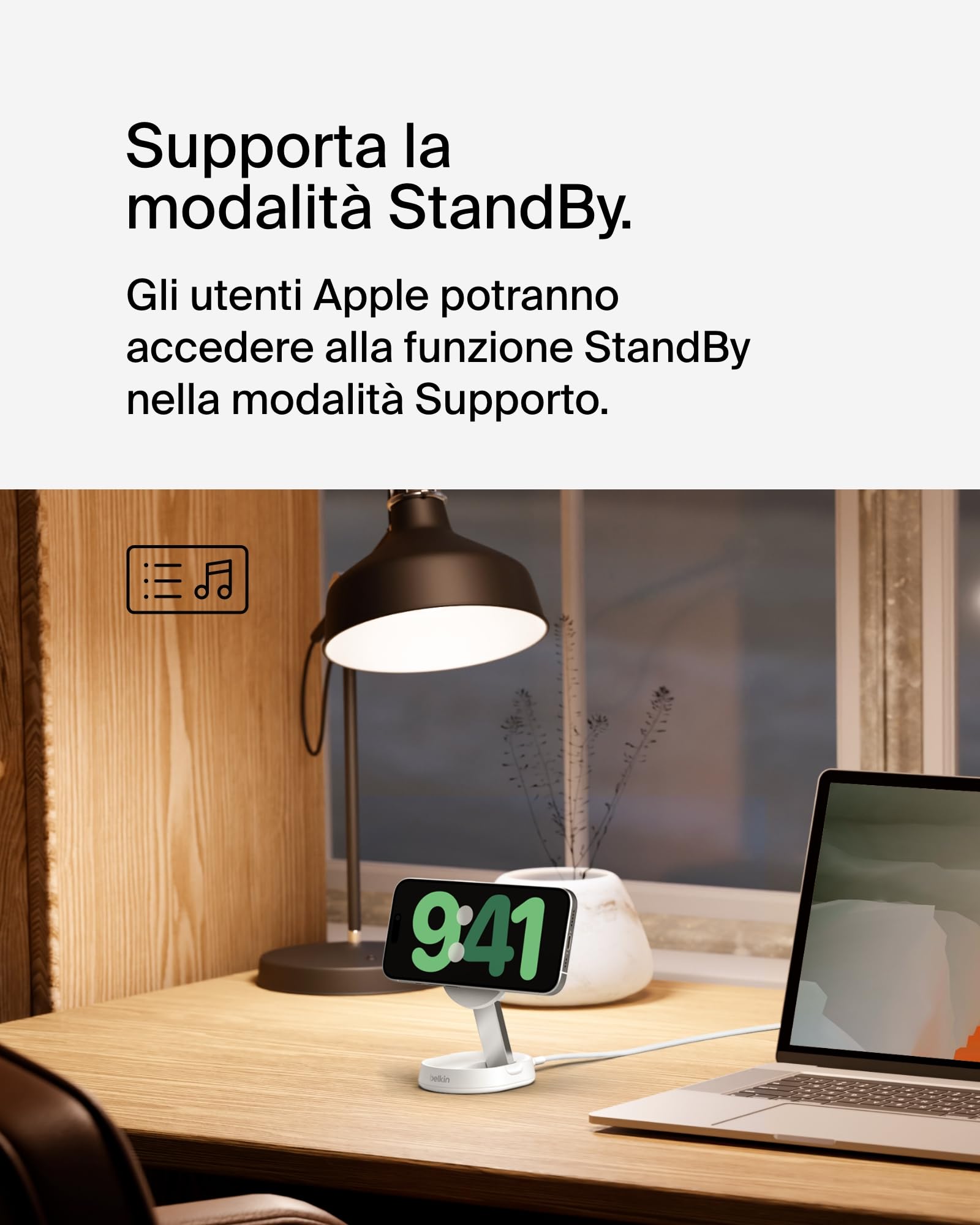 Belkin BoostCharge Pro Caricatore Magnetico Convertibile 15W, Caricabatterie Wireless Rapido Qi2 compatibile con MagSafe, per iPhone 17, Air, Pixelsnap, AirPods, alimentatore da 20 W incluso - Bianco