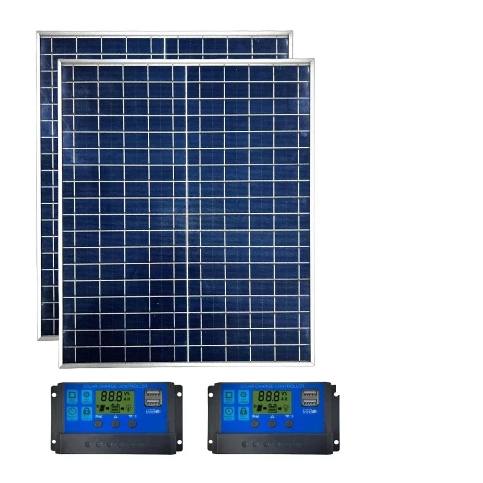 Kit pannello solare fotovoltaico da 1000 W 500 W 12 V Caricatore pannello solare controller 100 A, adatto for batterie veloci in case/campeggio/camper(2PC 2Controller kiTS)
