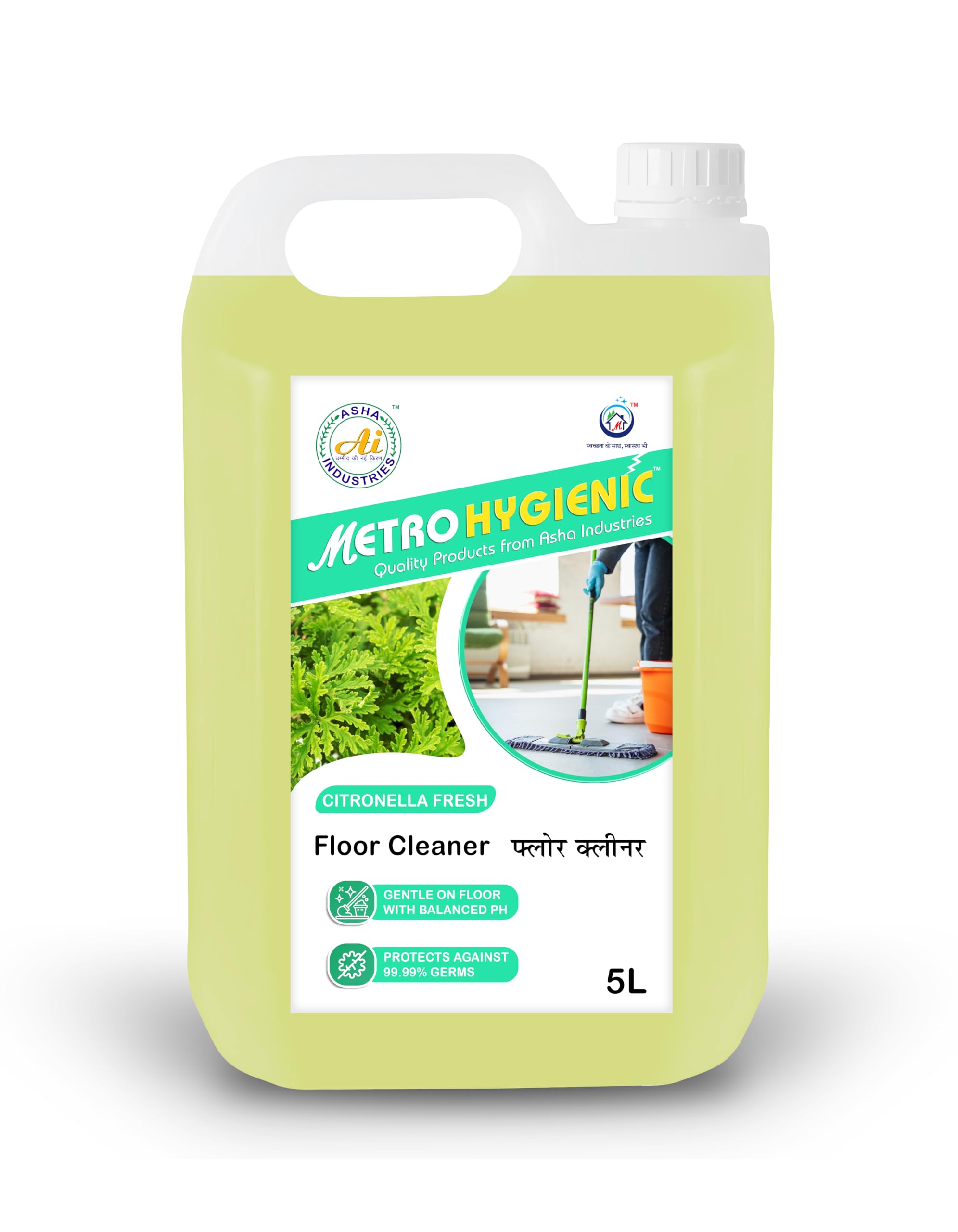 METROHYGIENIC Floor Cleaner Liquid,5 Litre-Citronella,Powerful Antibacterial Formula,Removes Tough Stains,Long-Lasting Freshness,Safe For All Floors (B0D4TH1TL9) Amazon Price History, Amazon Price Tracker