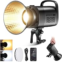 NEEWER CB120B 120W Bi-Color COB LED Video Light, 2700K-6500K, 78,000lux@1m, CRI 97, App/2.4G Control, 12 Scenes, Bowens Mount for Studio Photography Video