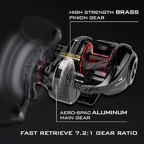 Miniatura 6 de KastKing Spartacus II Baitcasting Fishing Reel, 6oz Ultralight Baitcaster Reel, Super Smooth with 17.6 LB Carbon Fiber Drag, 7.2:1 Gear Ratio, 39mm