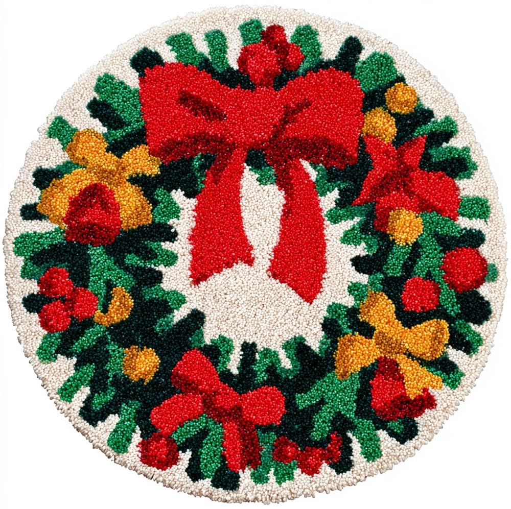 kitphoenix DIY Crochet Carpet for Beginners, Christmas Wreath Xmas