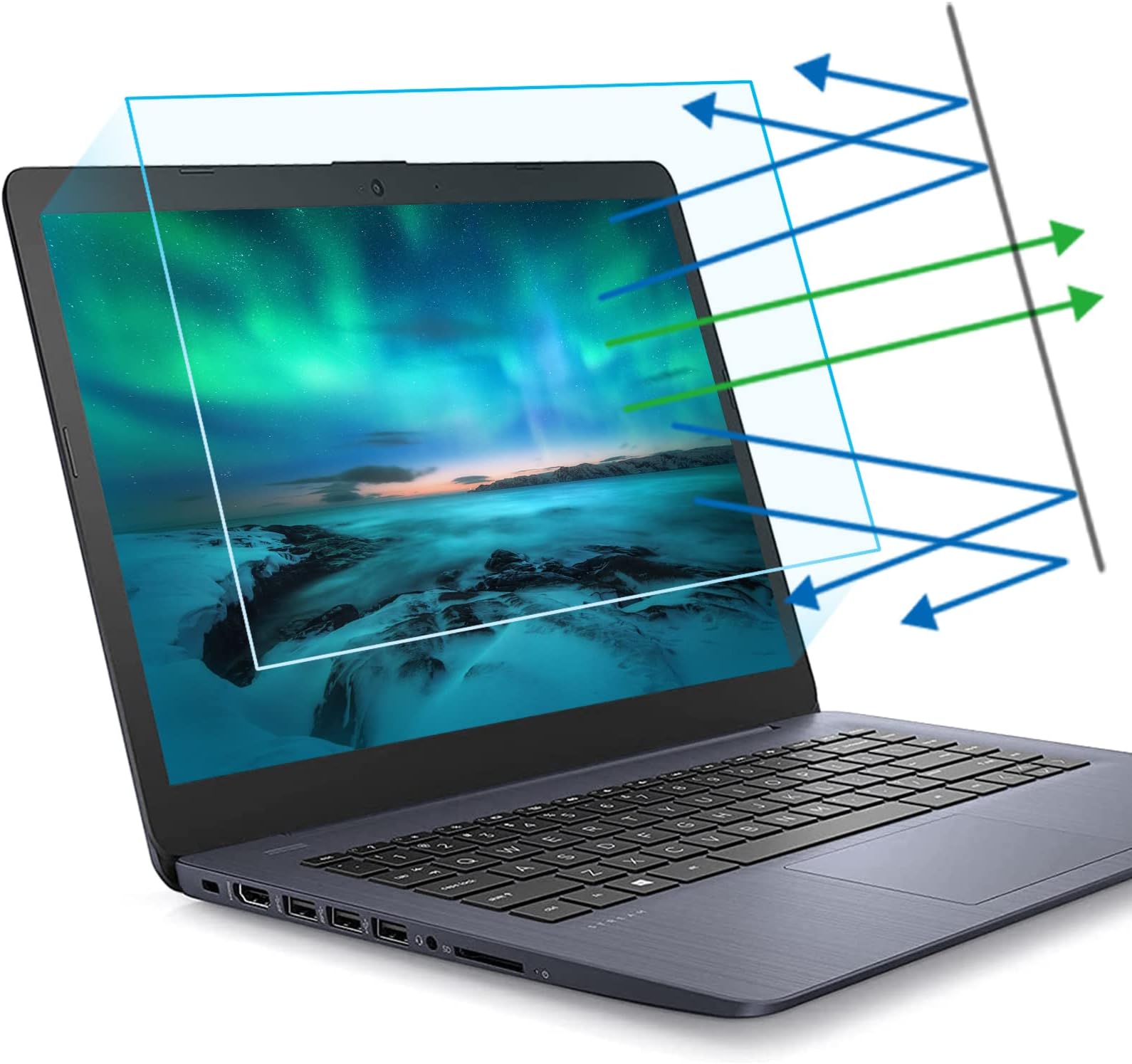 F FORITO 15.6 Inch Laptop Screen Protector, Anti Blue Light & Anti Glare Eye Protection Film Compatible with HP Envy X360 15.6"/Pavilion 15.6/ProBook 15.6/EliteBook 15.6/OMEN 15"