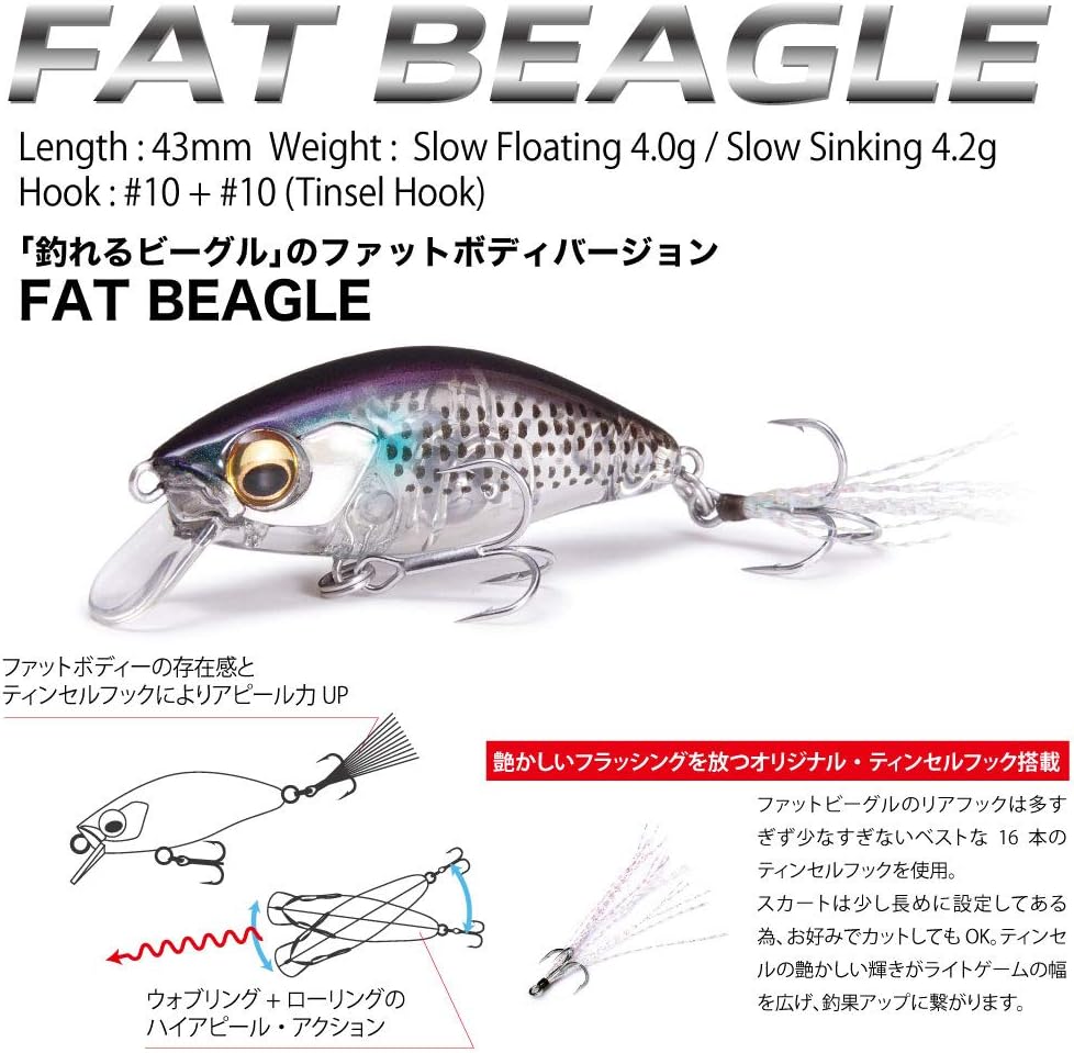 Megabass Fat Beagle Lure (SS) Clear Red Glitter