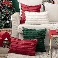 Vista 4 de MIULEE - Juego de 2 fundas de cojín decorativas de lino y estilo bohemio, con patrón jacquard a rayas, para sofá, sillón, sala de estar