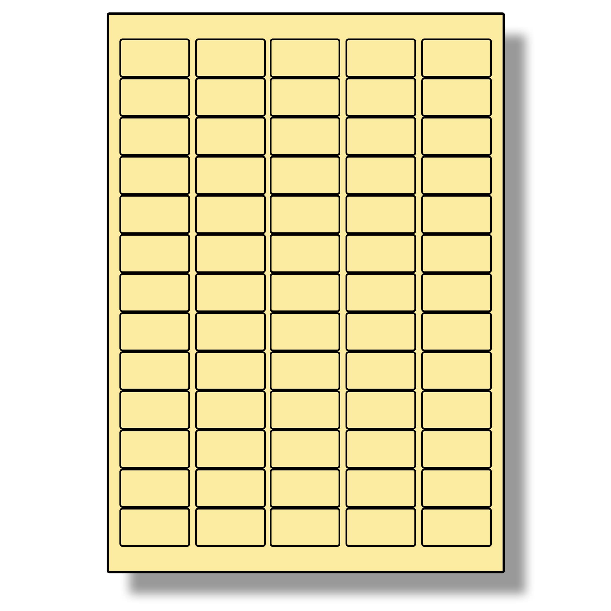 Label Planet® 65 Per Page/Sheet, 10 Sheets (650 Sticky Cream Mini Labels), Blank Plain Matt Quality A4 Coloured Stickers, for Laser/Copier/Inkjet Printer, UK LP65/38C, 21.2 x 38.1 MM, Colour Coding — image 1