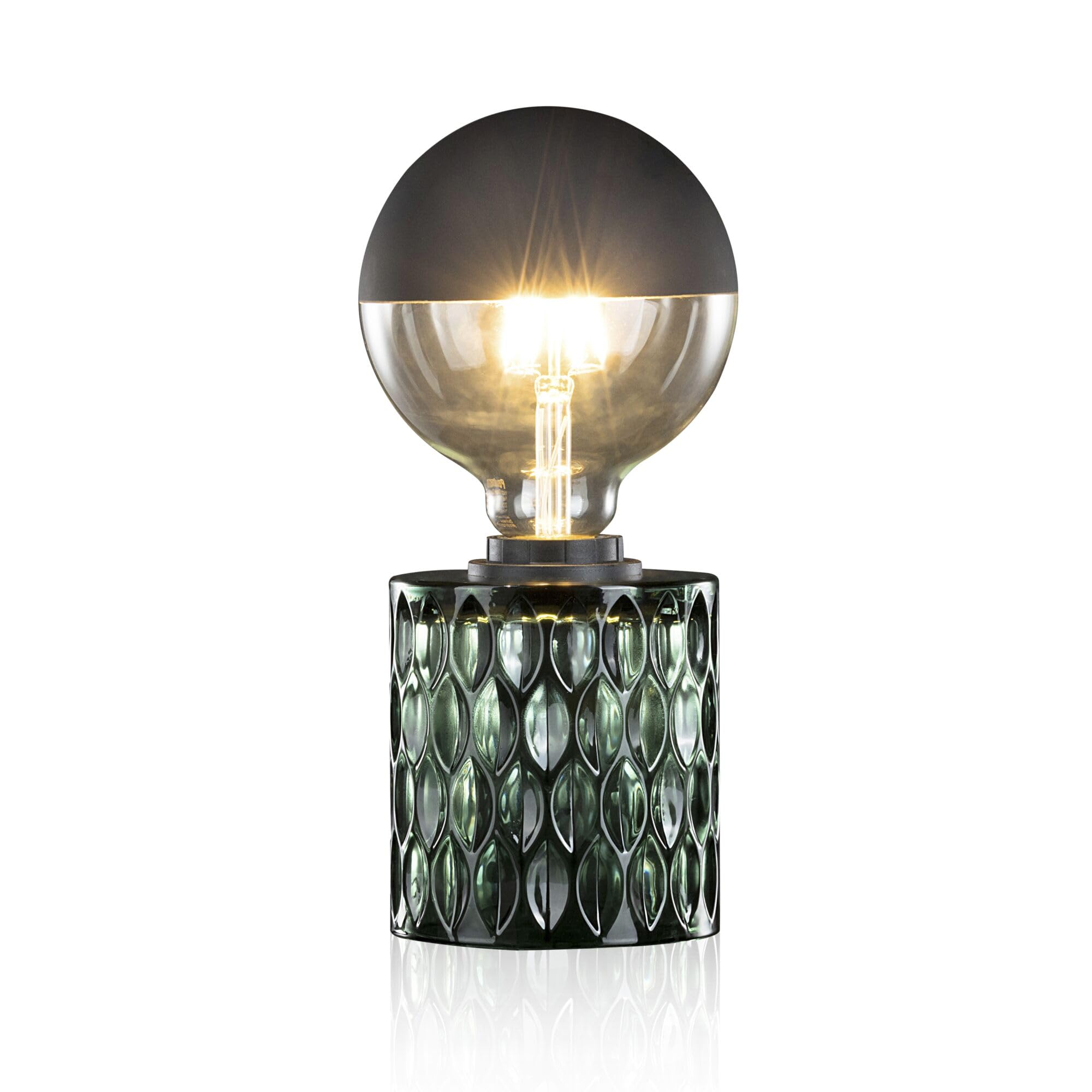 Pauleen 48023 Crystal Magic Tischleuchte max. 20W Tischlampe für E27 Lampen Nachttischlampe Grün 230V Glas ohne Leuchtmittel
