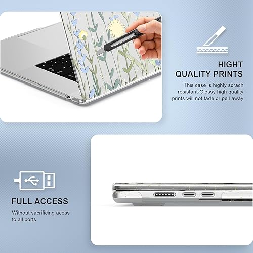 Miniatura 6 de iCasso Funda compatible con MacBook Air de 15 pulgadas 2023 M2 Chip modelo A2941, funda protectora de plástico duro con protector de pantalla,