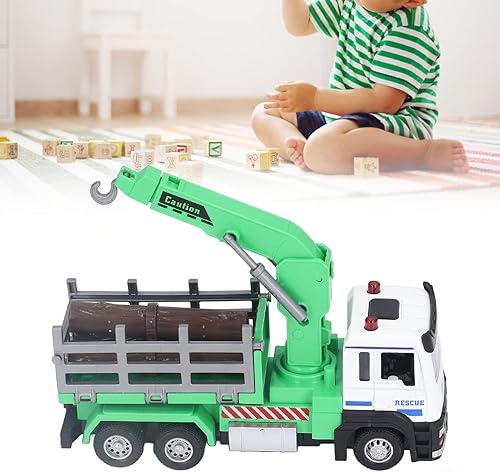 Miniatura 3 de Camión de madera Juguete 132 Modelo de vehículo de registro con efecto de música ligera para 6 años de edad arriba (verde)