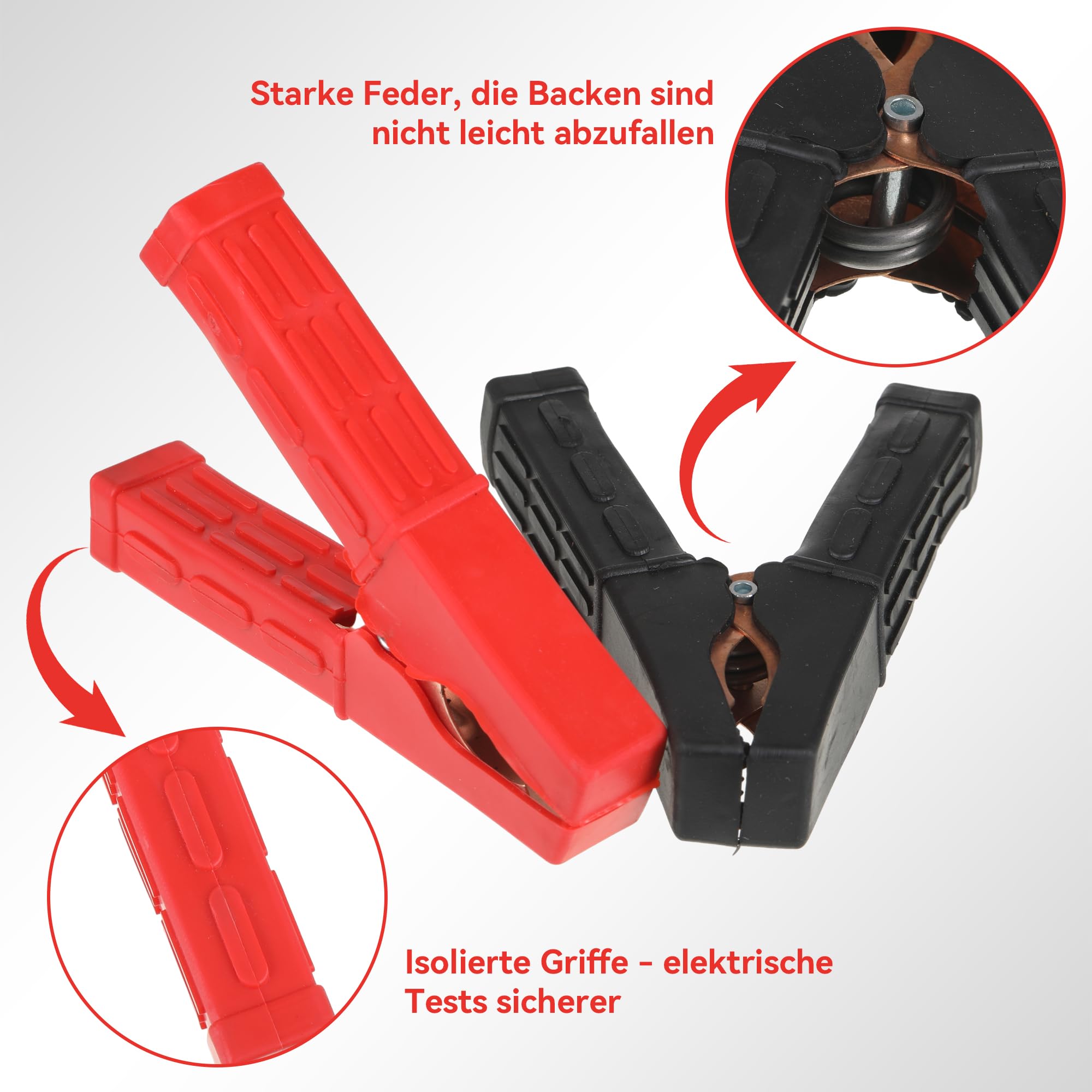 GTIWUNG 20 Pezzi Morsetti a Coccodrilo Elettrici in Metallo, Clip di Batteria a Coccodrillo per Veicolo Caricabatterie, Pinze per Cavi Batteria in Rame, Morsetti per Cavo di Avviamento 50A 80mm