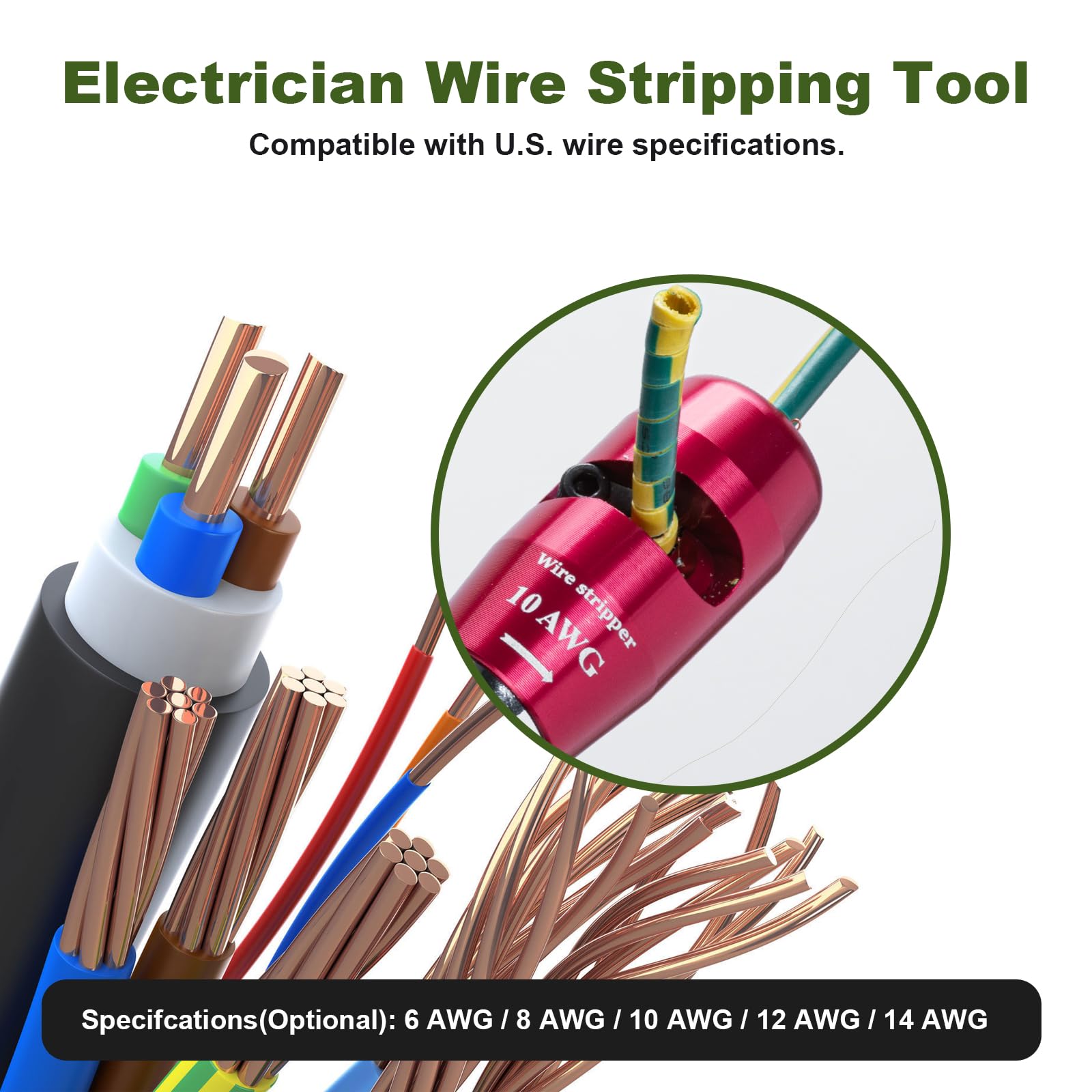 Herramienta pelacables Twister para taladro, herramienta pelacables mejorada 2024 y conector de torsión de alambre para cortadores 6-14 AWG, herramienta profesional 8 en 1 para electricista