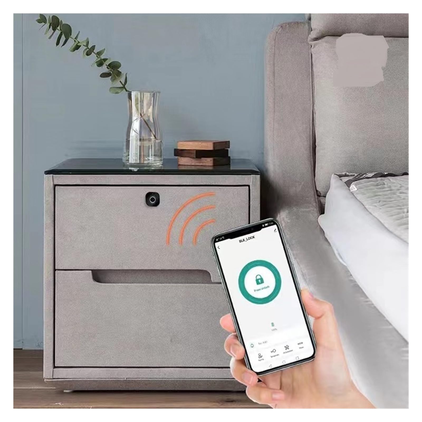 Aplikacja Bluetooth Blokada szafki do szuflady Odcisk palca Cyfrowy plik List Keyless Meble biometryczne Elektroniczny inteligentny drewniany zamek