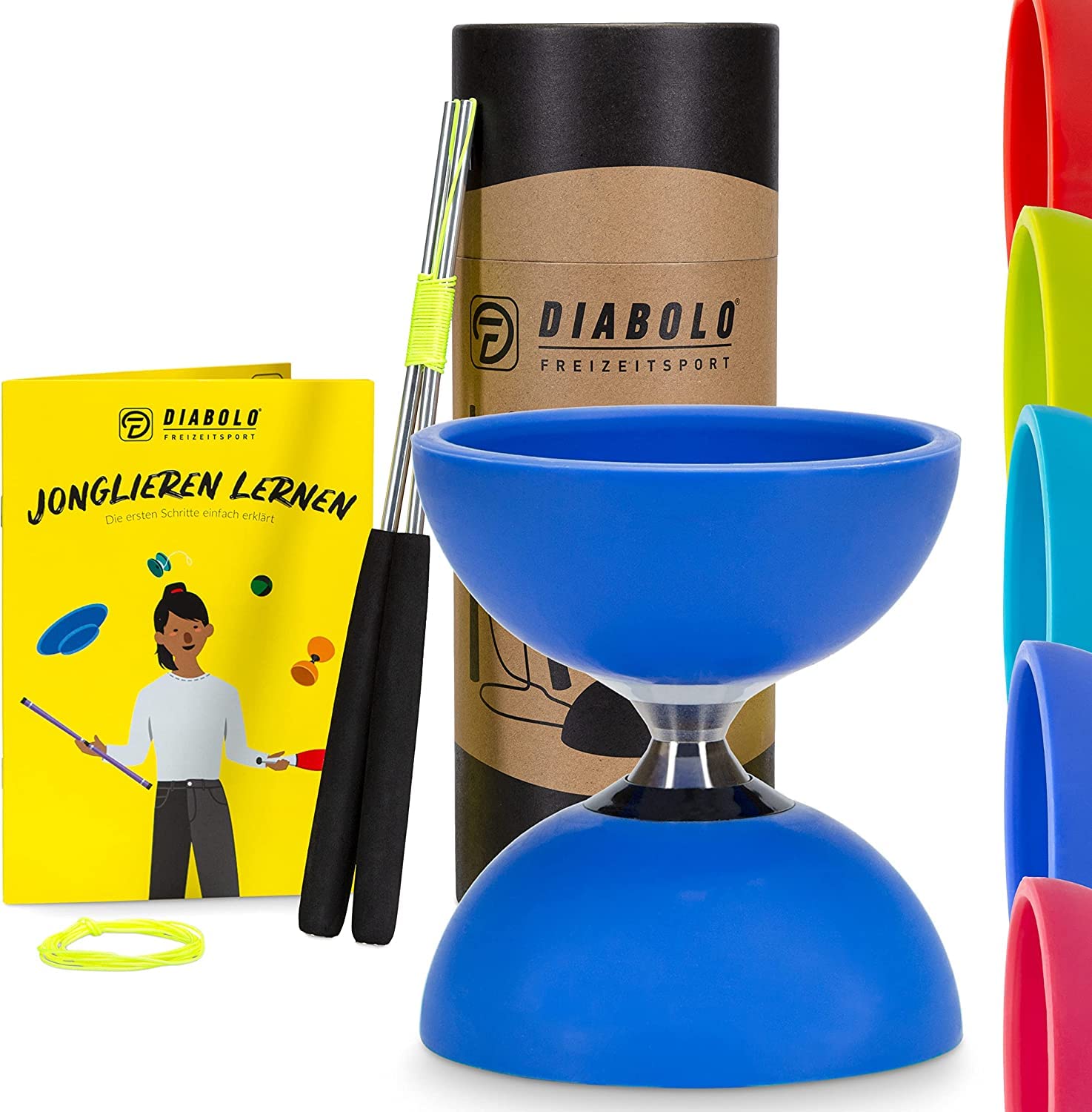 KQWVZ Diabolo Chinois Yoyo LED - Set Avec Roulement à Billes, 4 Couleurs Lumineuses, 2 Baguettes, Corde De Rechange 10m Et Sac - Débutants Et Pros - Cadeau Enfant Adulte