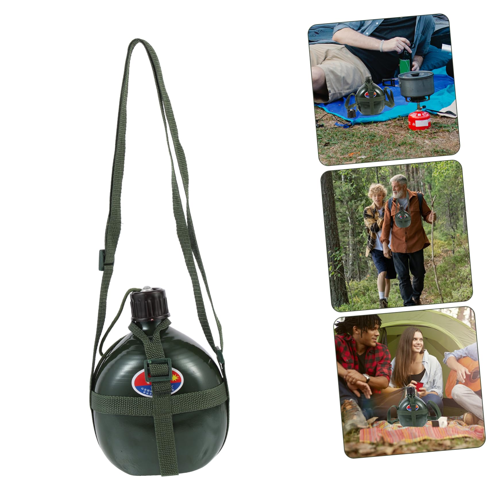 HXBER 3-Piece Camping Canteen Kit - Aluminum Cup & Cover For Outdoor Adventures