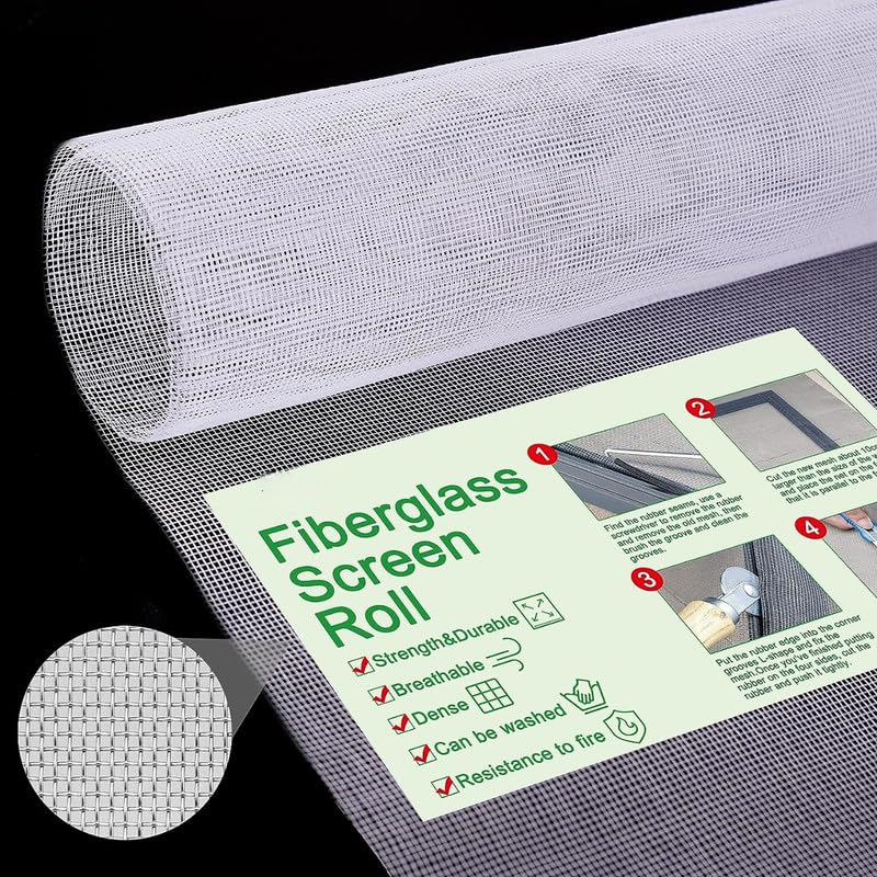 Image of Classic Mosquito Net 120 GSM Fiberglass Windows Mosquito Net Roll. DIY Cut to Any Size, for Small & Big Windows. Highly Durable and Best in Class (Size 120cms*05meter, Color: White)