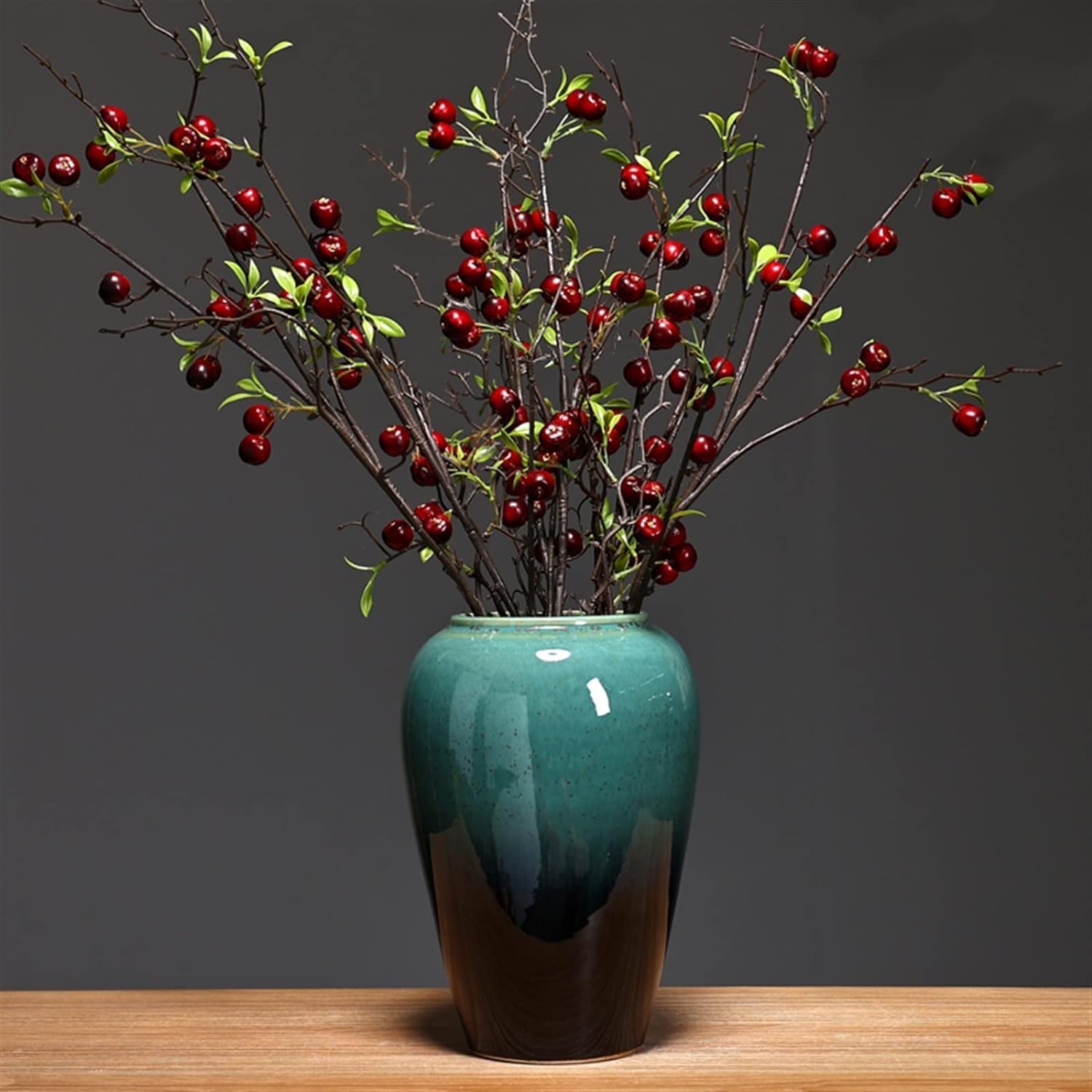 Vasi in Ceramica Decorazioni Arredamento per la casa Nuovo Stile Cinese Soggiorno Disposizione di Fiori secchi Idroponica Piante Verdi Vasi di Fiori Vasi per Arredamento,Medium