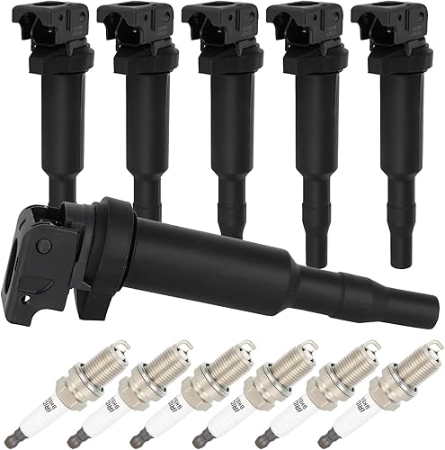 Miniatura 3 de SELEAD 6 bobinas de encendido con 6 bujías de iridio 128i 135i 335i 325i 328i 330i E60 M5 525xi 528i N54 X3 X5 X6 Z4 2003-2016 12137562744 37571 643