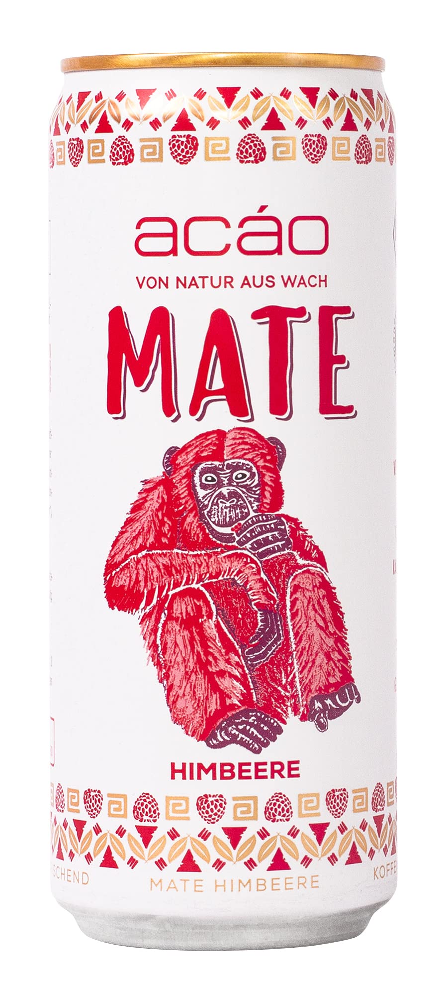 acáo Bio Mate Himbeere (12 × 330 ml Dose) – super fruchtig, kalorienarm – Natural Energy Drink, koffeinhaltiges Erfrischungsgetränk – Mate Tee