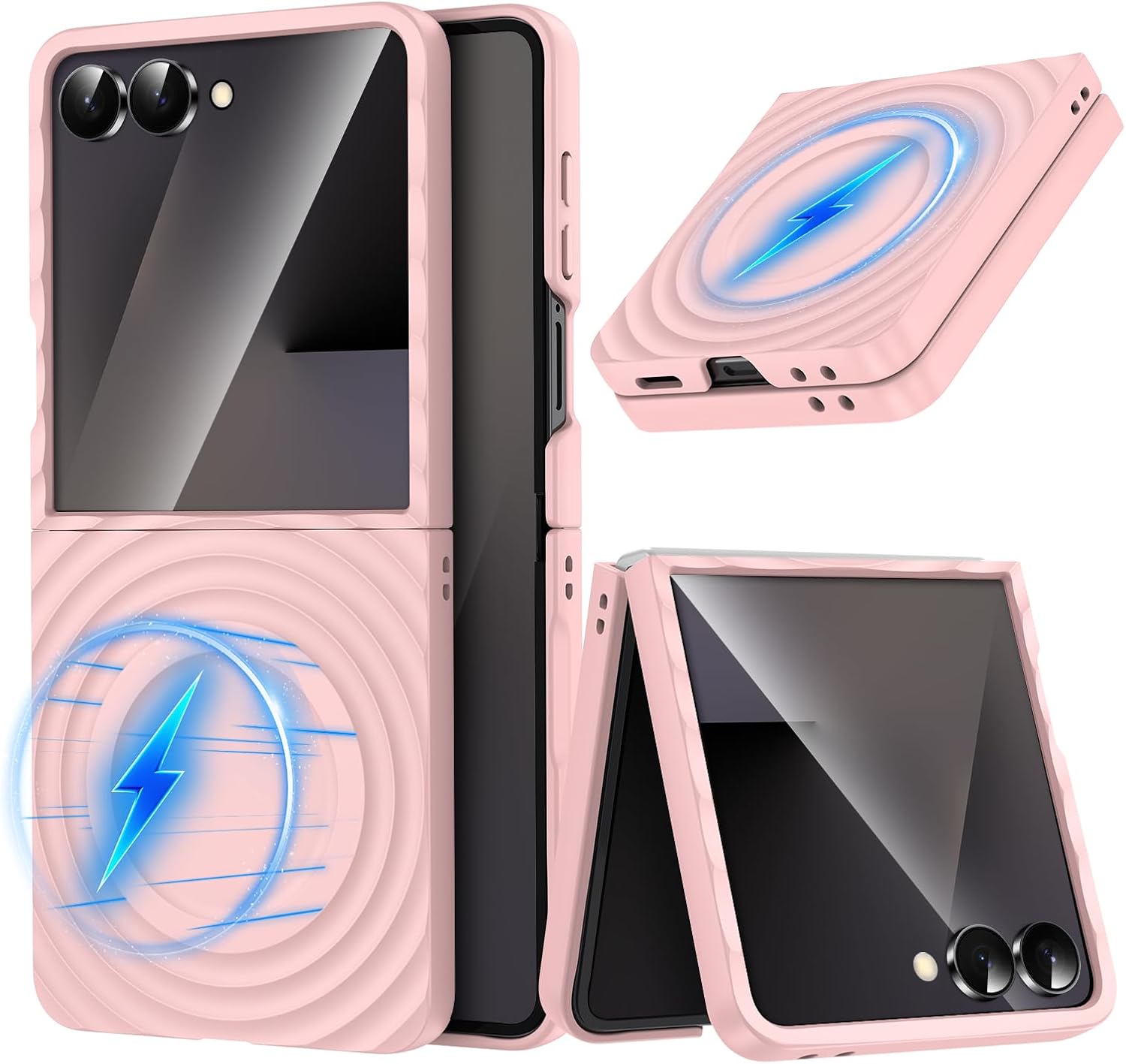 Magnetic for Galaxy Z Flip 7 Case,Lightweight,Slim Fit Drop Protection Rugged Shockproof Cover for Samsung Galaxy Z Flip 7, Hard PC Shockproof Protective Phone Yellow 29-Flip 7-08