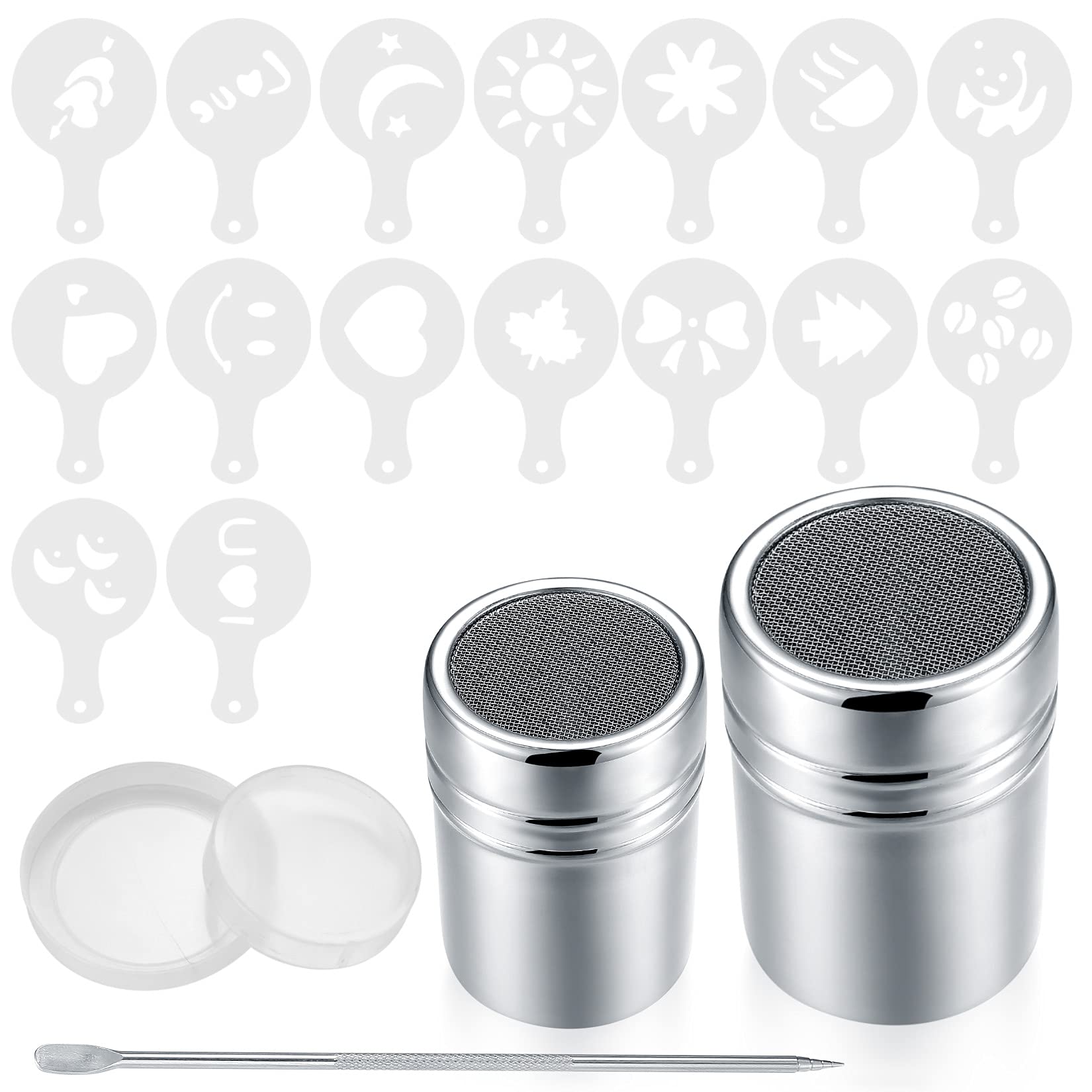 Shaker Per Cacao E Zucchero A Velo In Acciaio Inox - Con Setaccio Per Spolverare - Per Cucina E Bar - Foto 9