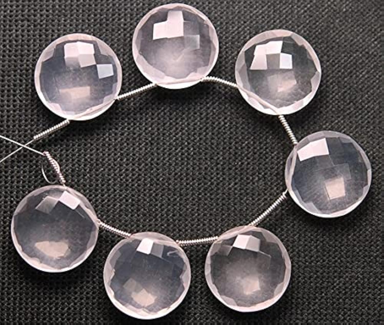 Quartz rose naturel facetté briolette 18mm de qualité supérieure pour bijoux