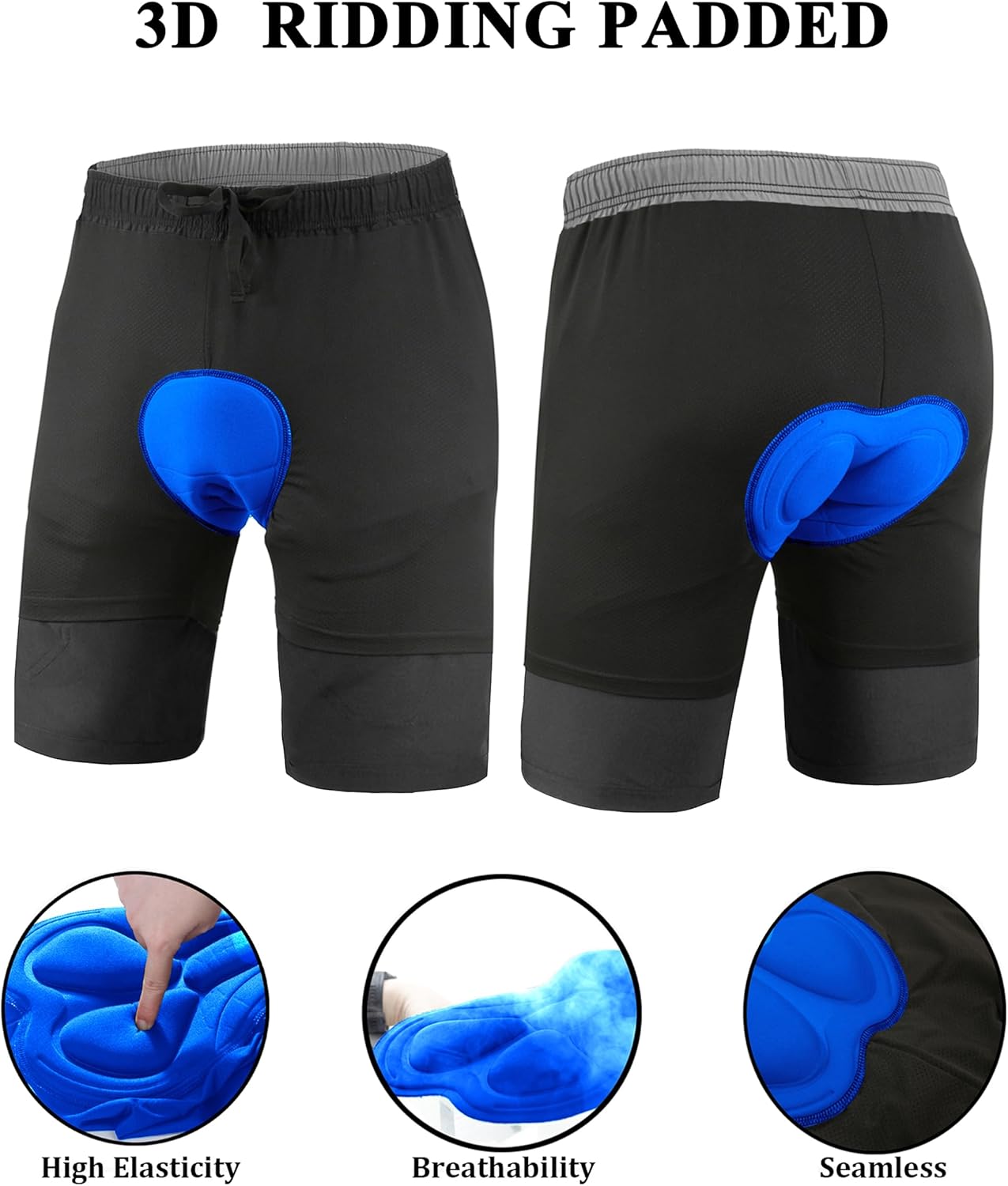 Men's Mountain Bike Shorts 3D Padded Baggy Bicycle Riding Cycling Shorts Quick Dry Lightweight Biking Shorts - Image 3