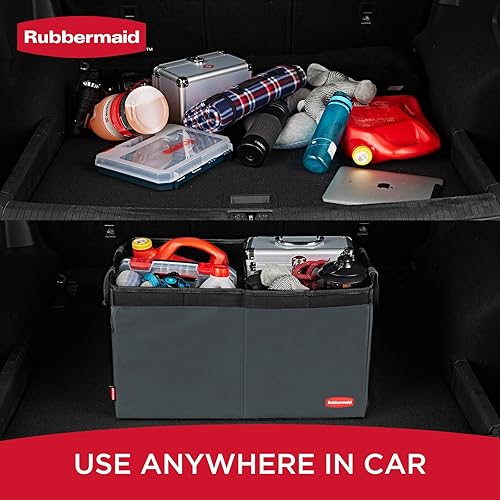 Miniatura 8 de Rubbermaid Organizador de automóvil, organizador plegable para maletero, organizador de almacenamiento de coche con múltiples compartimentos