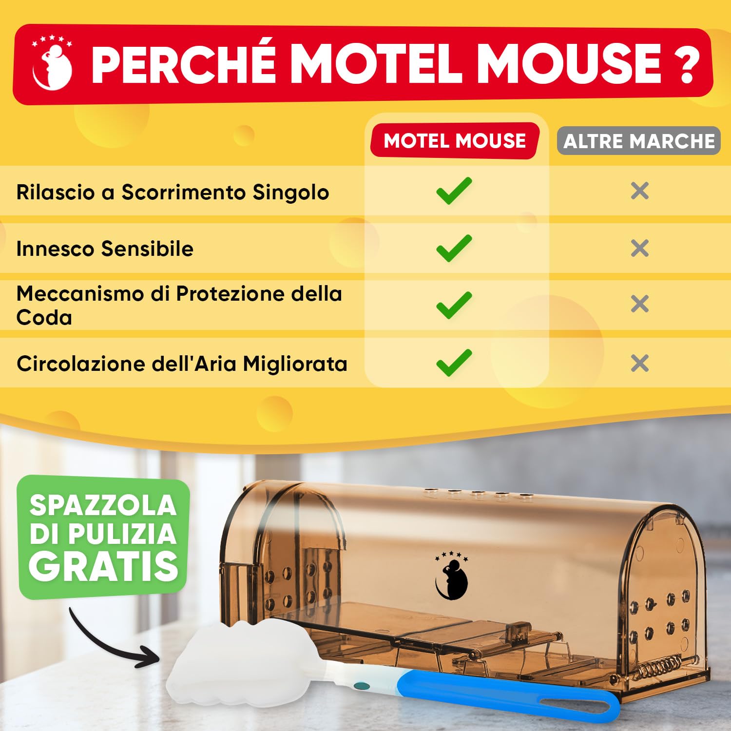 Motel Mouse Trappola Viva Per Topi E Ratti – Umanitaria E Riutilizzabile Con Rilascio Senza Contatto - 3