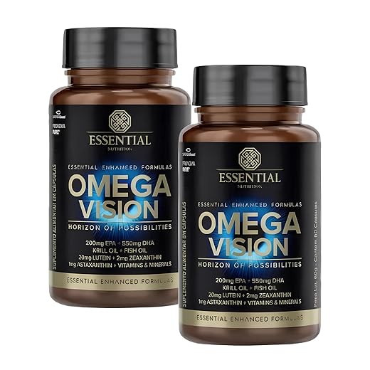 Kit 2x Omega Vision (Ômega 3 + Krill Oil) 60 Capsulas - Essential Nutrition