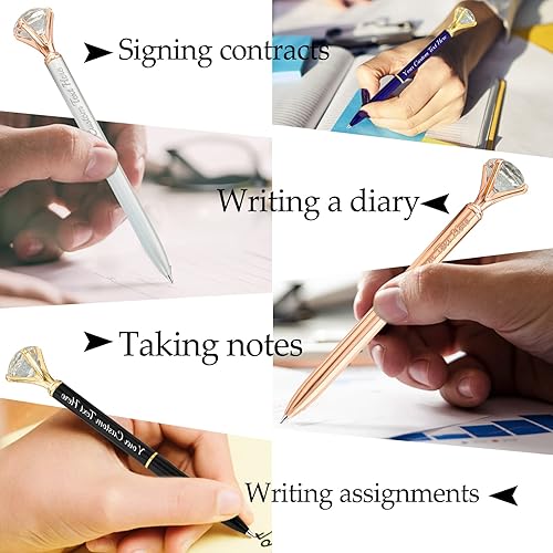 Miniatura 6 de Bolígrafos de diamantes personalizados con nombre, cristal a granel, grabado de metal, bolígrafo personalizado, bolígrafos divertidos brillantes a