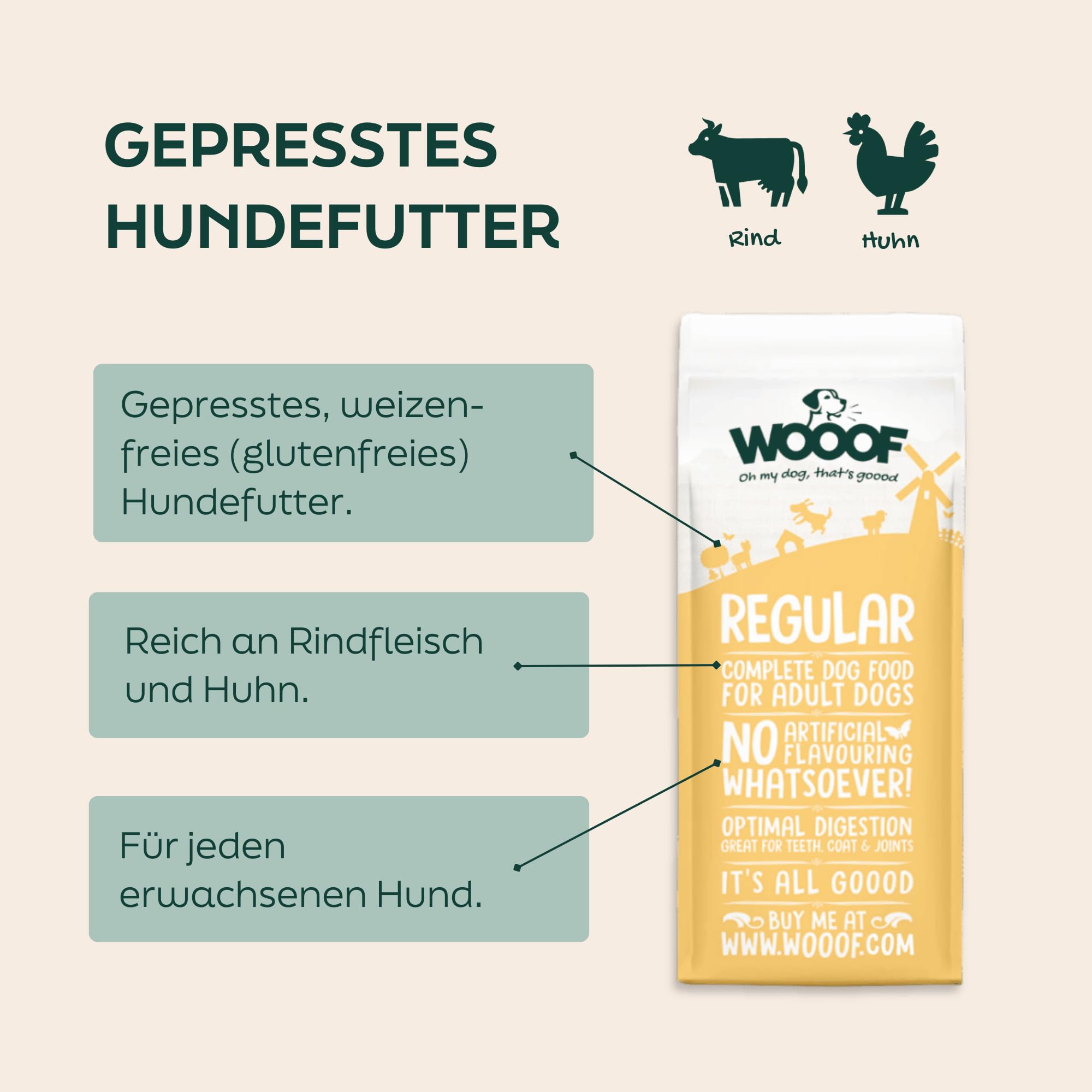 Wooof hond Geperste Brok Puppy 14 Kg - Folderacties Hondenbr