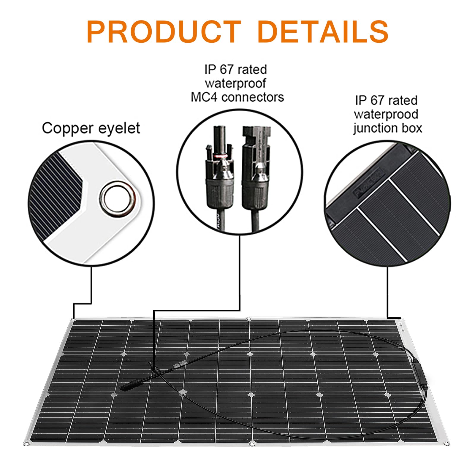 200W 12V Kit Panel Solar Flexible 2x100W 18V Placa Solar y 20A Controlador de Cargador para Baterías 12V/24V, Autocaravana, Caravana,Barco, Yate, Automóvil
