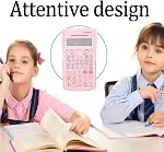 KK-82MS-D Calculatrice scientifique portable avec 240 Fonctions d'ingénierie, Affichage en double ligne,Retour à l'école Fournitures pour les étudiants, enseignants & Professionnels, utilisation de bureau/à domicile (pink)