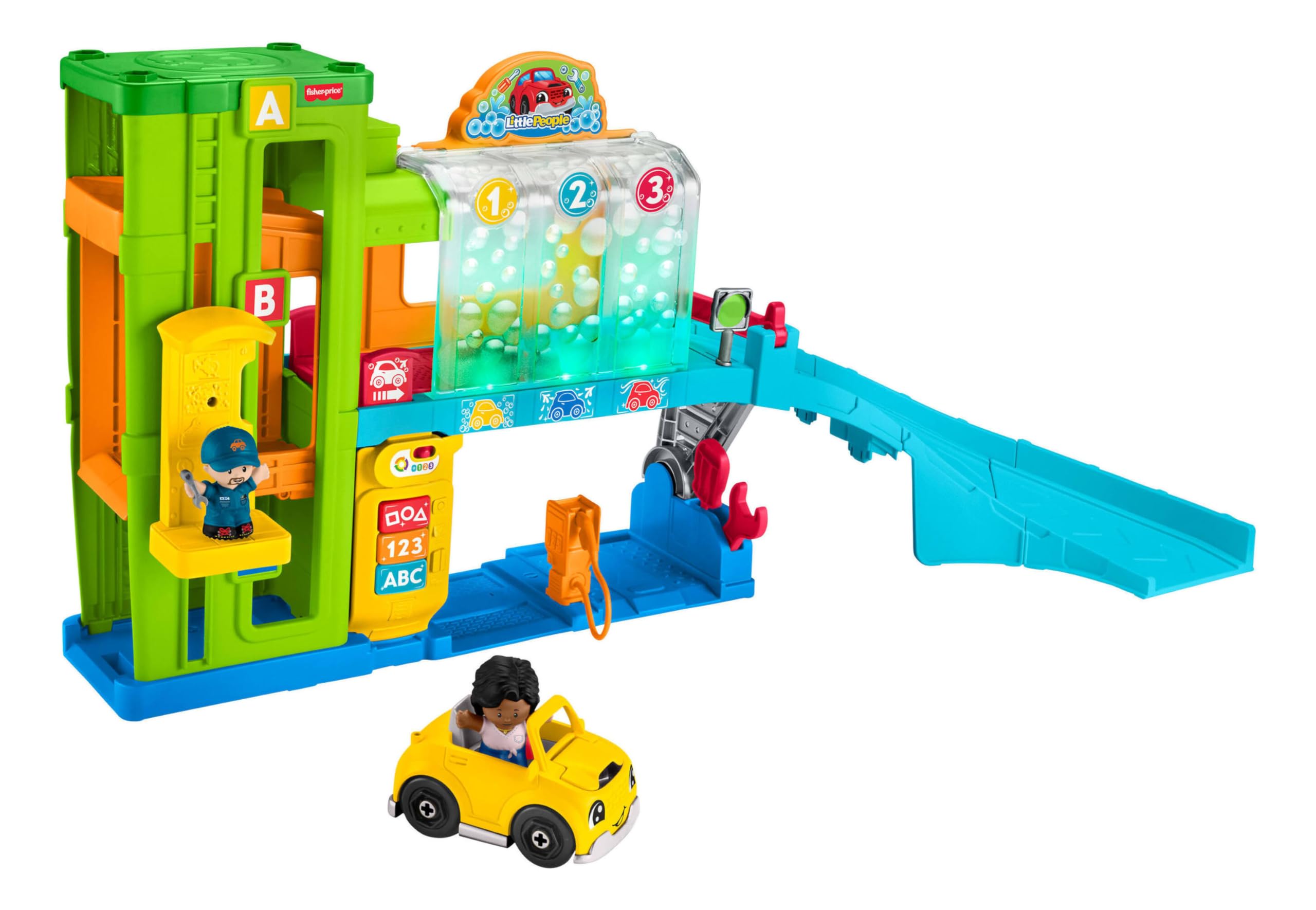 Fisher-Price Little People Car Garage With Smart Stages Content, Light-Up Learning Garage, UK English, for 1-3 Year Olds, Gift for Boys & Girls, HRB33, Multicolor
