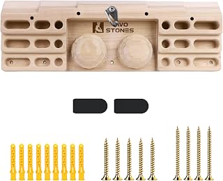 TWO STONES Wooden Hangboard Rock Climbing Pull Up Bar Designed Training for Climbing, Wooden Fingerboard Climbing Training Board for Building Core Strength and Endurance