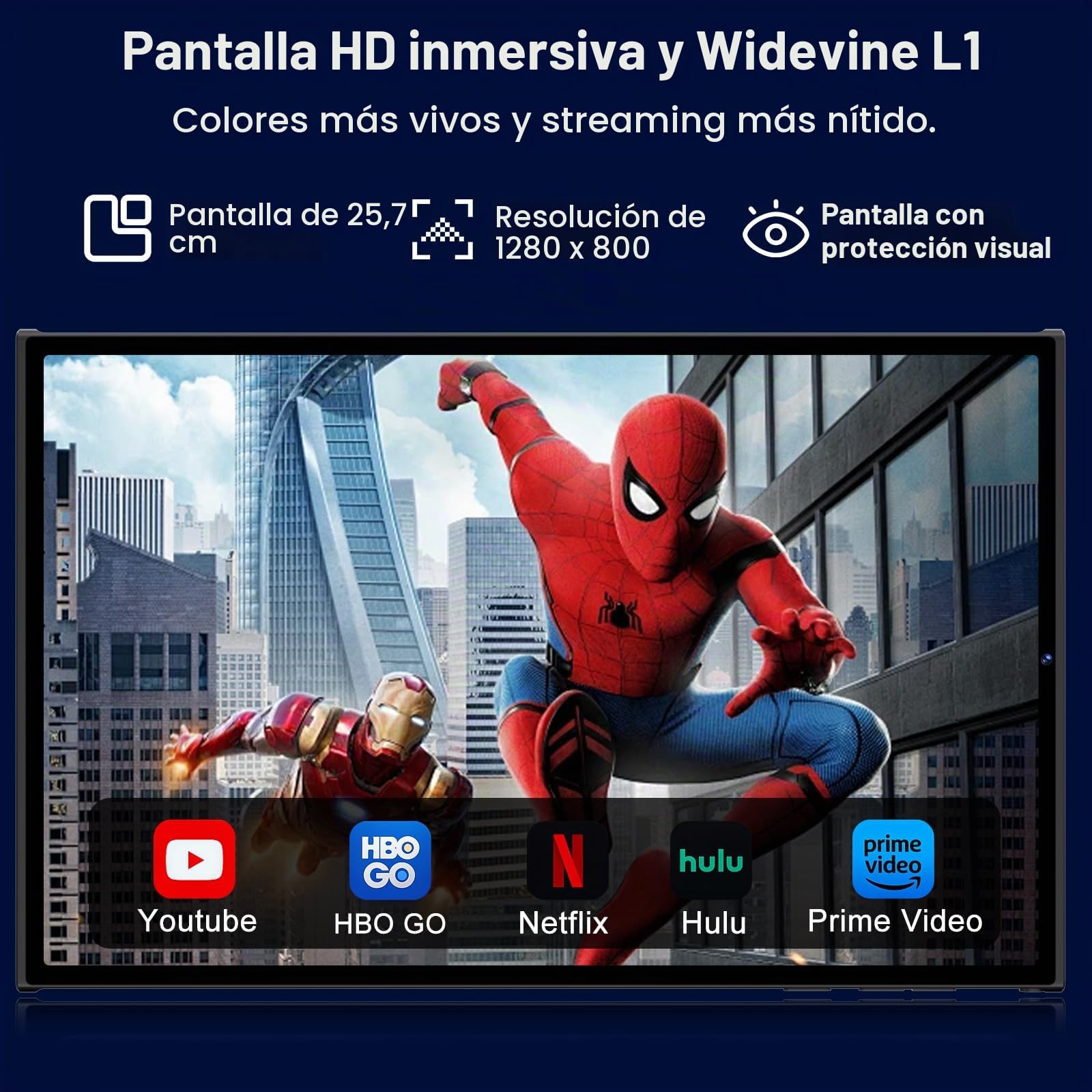 Tablet 10 Pulgadas, Teclado y Ratón, Android 15 y Gemini AI, Negro Titanio | 30GB RAM + 128GB ROM (ampliable a 2TB), WiFi 6, Widevine L1, batería 8000mAh, Octa-Core y cuerpo metálico