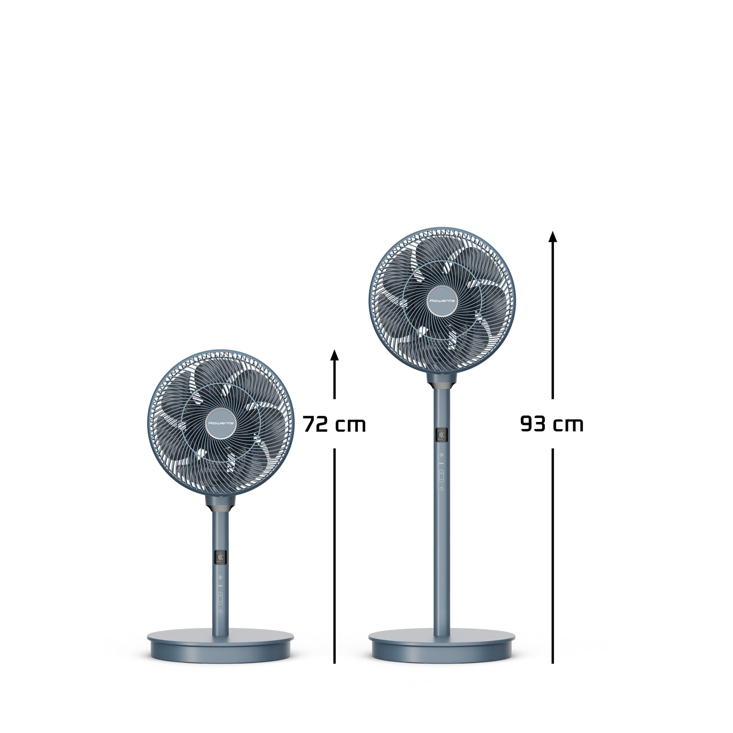 Rowenta Turbo Silence Compact 3D Multiflow, Standventilator, 19 dB, Reichweite 25 m, multidirektionale Oszillation, 18 Geschwindigkeitsstufen, Nachtmodus, Fernbedienung, QV5041F1